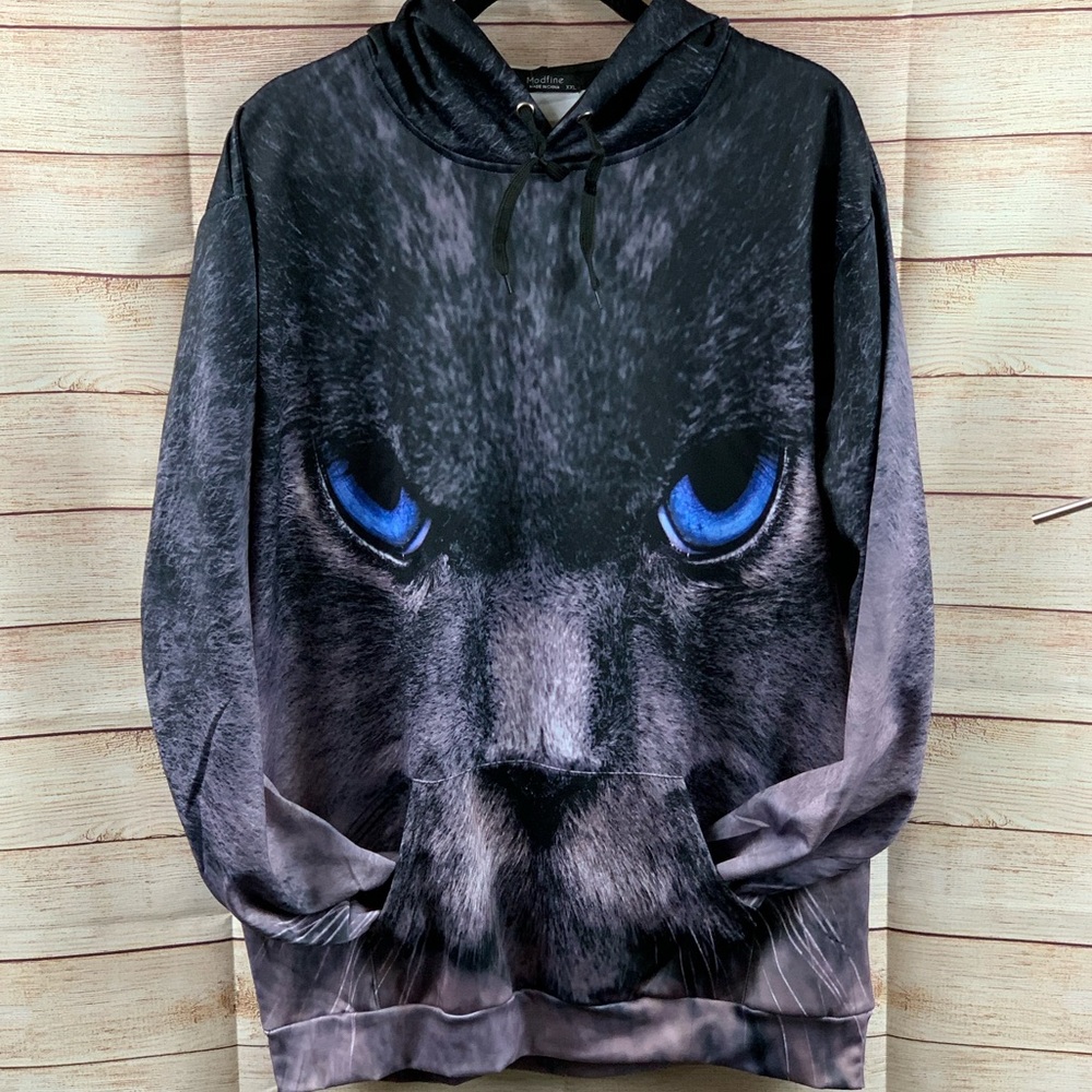 Modfine Cat Faced Pullover Hoodie